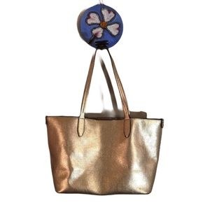 New Gold Leather Shoulder HandBag Purse